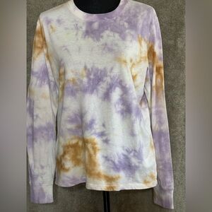 Zine Clothing Purple and Tan Tie-Dye Long Sleeve Top
